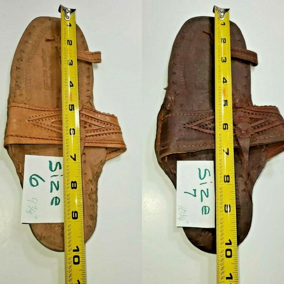 BRAND NEW WATER BUFFALO LEATHER RETRO 1960'S - 1970'S STYLE SANDALS HANDMADE  DB - Picture 3 of 7